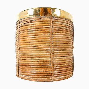 Italian Copper and Bamboo Trash Can, 1960s-IRH-1818082