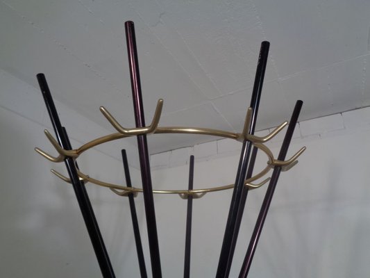 Italian Copper & Steel Tubular Coat Rack, 1950s-RDW-695004