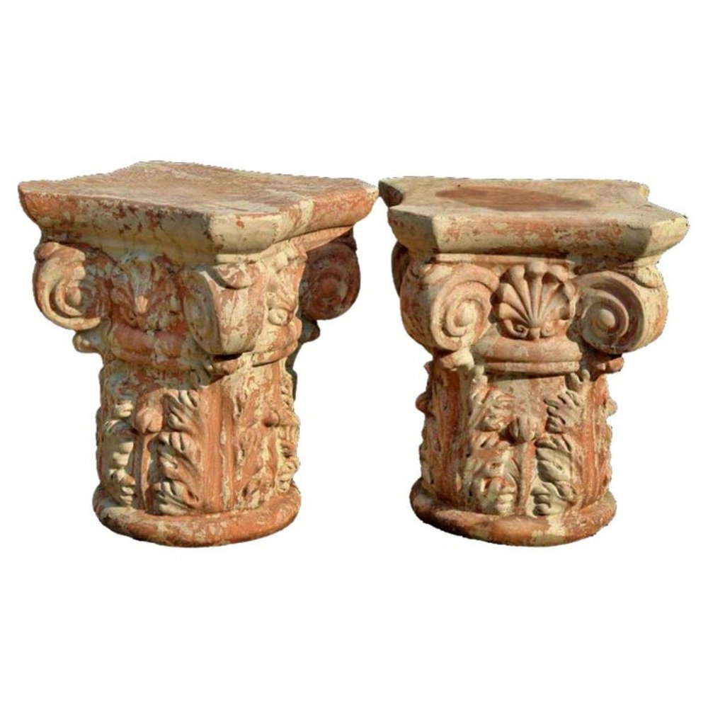 Italian Corinthian Capital Stumps, 20th Century, Set of 2