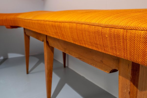 Italian Corner Sofa in Wood and Fabric, 1950s-ITV-1343434