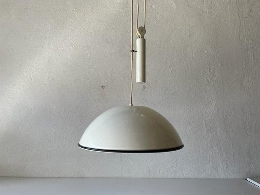 Italian Counterweight Pendant Lamp in White Metal, 1970s-RDS-1317493