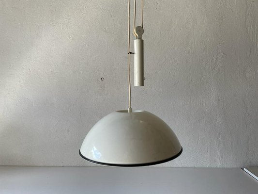 Italian Counterweight Pendant Lamp in White Metal, 1970s-RDS-1317493