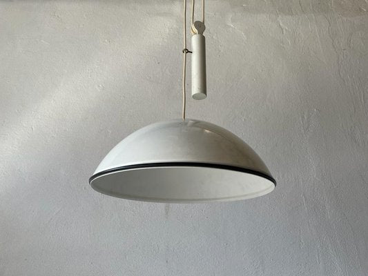 Italian Counterweight Pendant Lamp in White Metal, 1970s-RDS-1317493