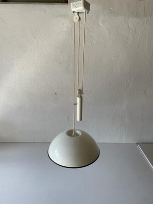 Italian Counterweight Pendant Lamp in White Metal, 1970s-RDS-1317493