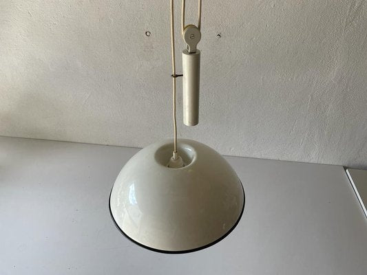 Italian Counterweight Pendant Lamp in White Metal, 1970s-RDS-1317493