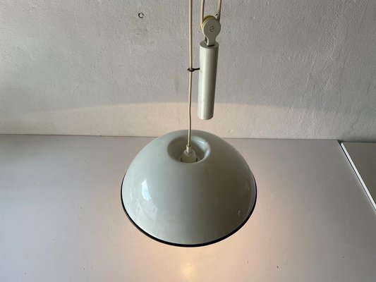 Italian Counterweight Pendant Lamp in White Metal, 1970s-RDS-1317493