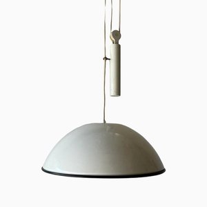 Italian Counterweight Pendant Lamp in White Metal, 1970s-RDS-1317493