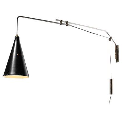 Italian Counterweight Wall Light in Brass and Metal attributed to Oluce, 1950s-YU-1808229