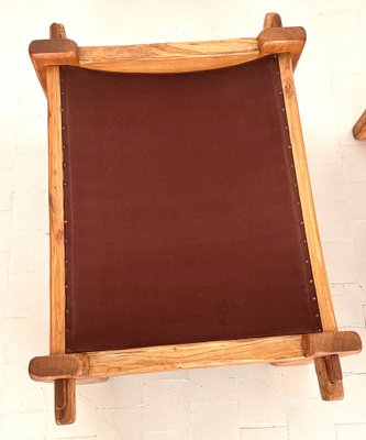 Italian Country Living Room Set in Oak with Bouclé Upholstery, 1970s, Set of 5-VNE-2041331