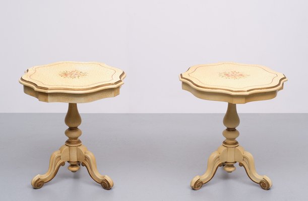 Italian Craquelure Side Tables, 1960s , Set of 2-GCG-1325778