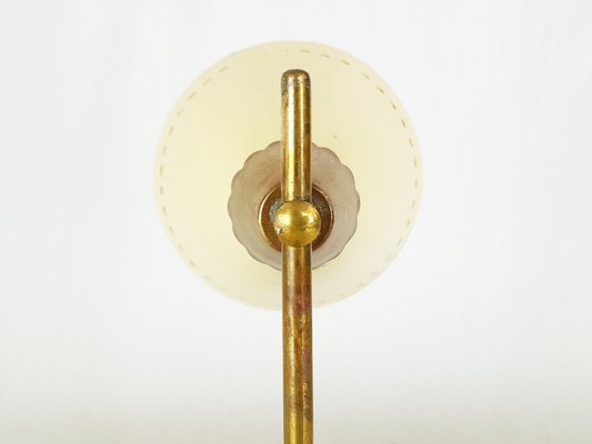 Italian Cream Aluminum & Brass Adjustable Sconce, 1950s-RD-1735177