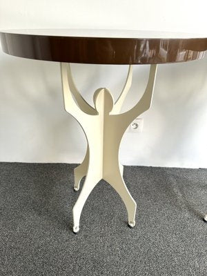 Italian Cream and Chocolate Lacquered Wood and Metal Character Side Tables, 2000s, Set of 2-FUE-1820087