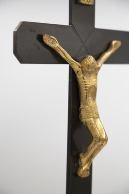 Italian Crucifix in Bronze and Iron-RCE-1278956