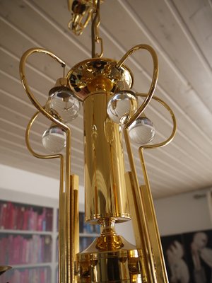 Italian Crystal and Brass Chandelier by Gaetano Sciolari for Sciolari, 1960s-DEK-552317