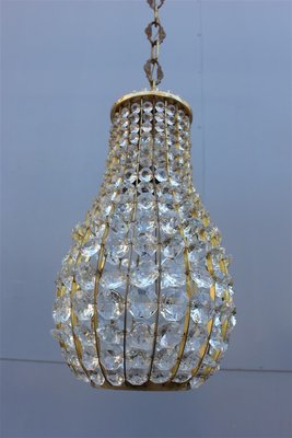 Italian Crystal and Brass Lantern, 1950s-EH-659012