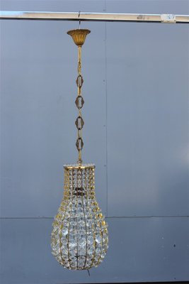 Italian Crystal and Brass Lantern, 1950s-EH-659012