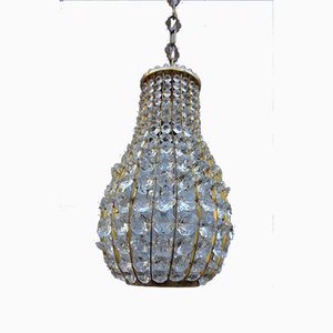 Italian Crystal and Brass Lantern, 1950s-EH-659012