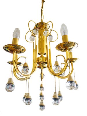 Italian Crystal and Gilded Brass Sconces by Gaetano Sciolari for Sciolari, 1960s, Set of 2-DEK-552322