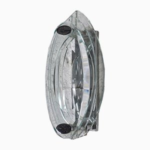 Italian Crystal and Steel Sconce, 1960s-JQO-678159