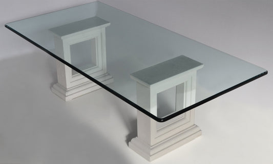 Italian Crystal & Carved Stone Base Coffee Table by Cupioli