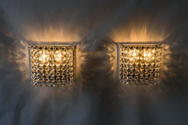 Italian Crystal Wall Lamps from Bakalowits & Söhne, 1960s, Set of 2-SPD-1130970