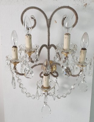 Italian Crystal Wall Sconces, 1950s, Set of 2-FO-1446592