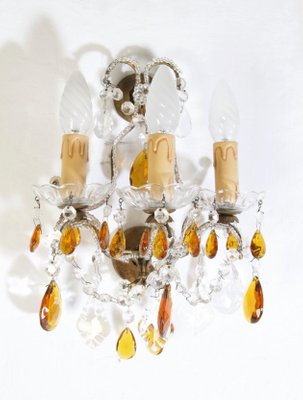 Italian Crystal Wall Sconces, Set of 2-FO-1300354