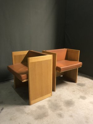 Italian Cubic Armchairs, 1980s, Set of 2-AAD-2022935