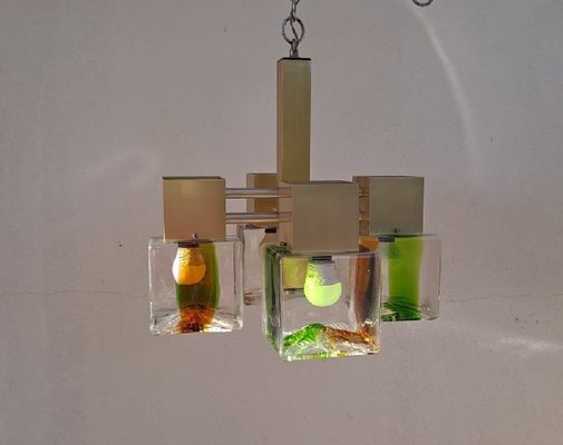 Italian Cubic Chandelier by Sciolari, 1960s-HIT-1427860