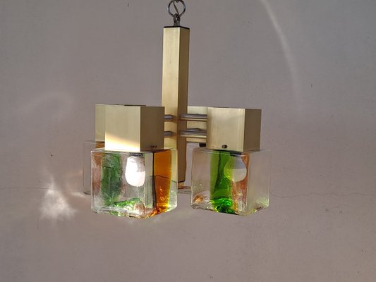 Italian Cubic Chandelier by Sciolari, 1960s-HIT-1427860