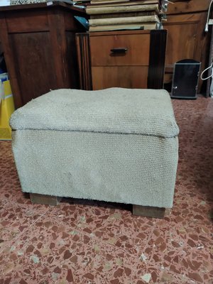 Italian Cubic Wooden Ottoman, 1920s-RAQ-621503