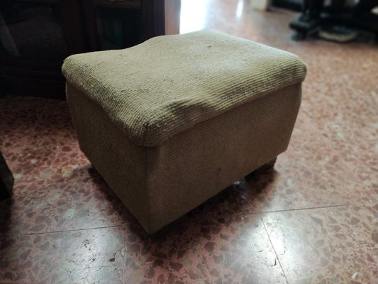 Italian Cubic Wooden Ottoman, 1920s-RAQ-621503