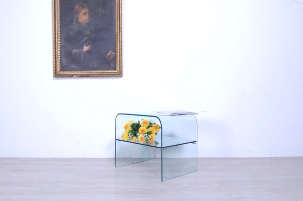 Italian Curved Glass Coffee Table, 1970s-XSG-1298312