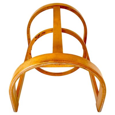 Italian Curved Wood Dining Chairs, 1950s, Set of 5-TOI-2041829