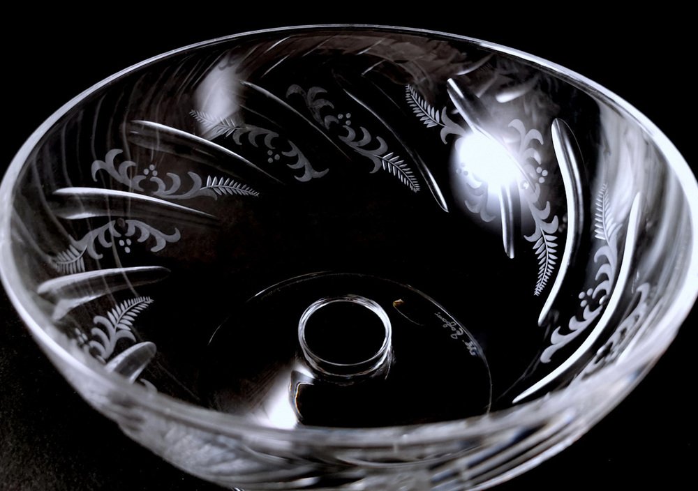 Italian Cut and Ground Crystal Table Centerpiece with Lid, 1985