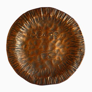 Italian Decorative Copper Plate from Bragalini, 1950s-GKB-552439