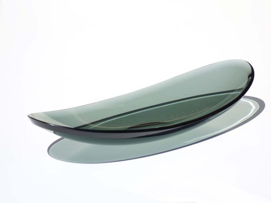 Italian Design Curved Glass Pocket Tray from Fontana Arte, 1950s-KGD-2020007