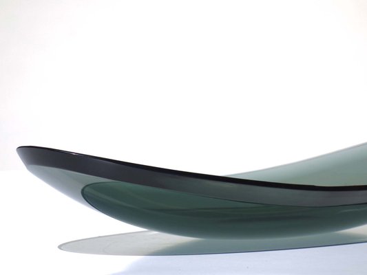 Italian Design Curved Glass Pocket Tray from Fontana Arte, 1950s-KGD-2020007