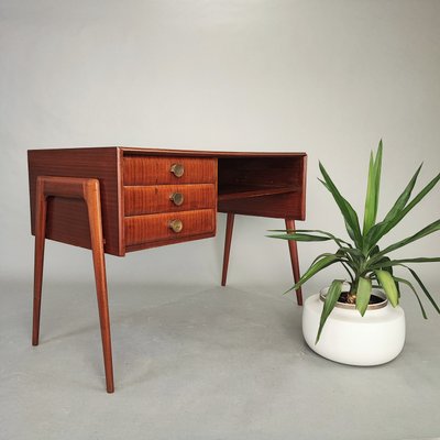 Italian Design Mahogany Desk, 1950s-FXH-2021289