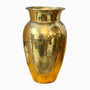 Italian Designed Hammered Gilt Brass Umbrella Stand, 1960s-YUW-1151304