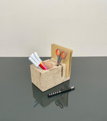 Italian Desk Accessory in Travertine by Fratelli Mannelli, 1970s-LYQ-1324671