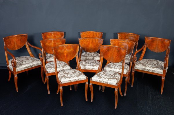 Italian Dining Chairs Including 2 Armchairs, 1790s, Set of 10-MBH-1061433