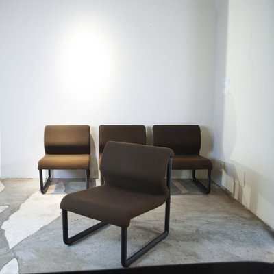 Italian Dining Lounge Chairs from Tecno, 1980s, Set of 4-JQO-1821103