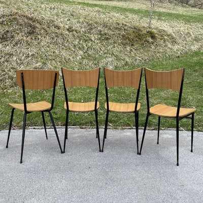 Italian Dining Table & 4 Chairs from Salvarani Depositato, 1950s, Set of 5-WQC-888668