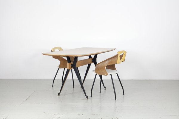 Italian Dining Table by Carlo Ratti for Industria Legni Curvati, 1950s-AA-1703164