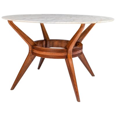 Italian Dining Table in Marble and Wood by Ariberto Colombo, 1950s-ITV-1299233