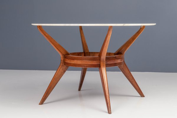 Italian Dining Table in Marble and Wood by Ariberto Colombo, 1950s-ITV-1299233