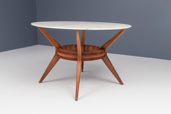 Italian Dining Table in Marble and Wood by Ariberto Colombo, 1950s-ITV-1299233