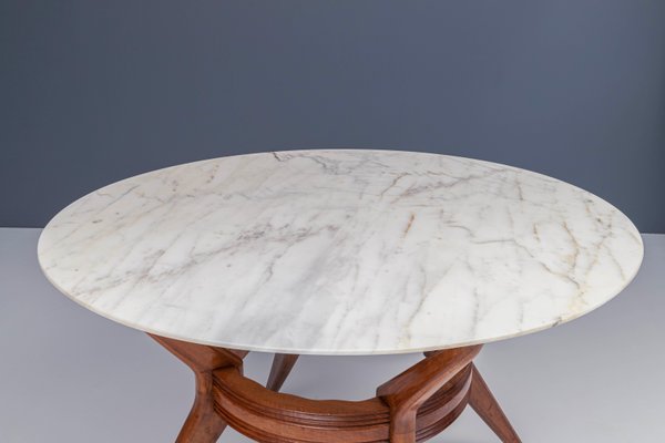 Italian Dining Table in Marble and Wood by Ariberto Colombo, 1950s-ITV-1299233