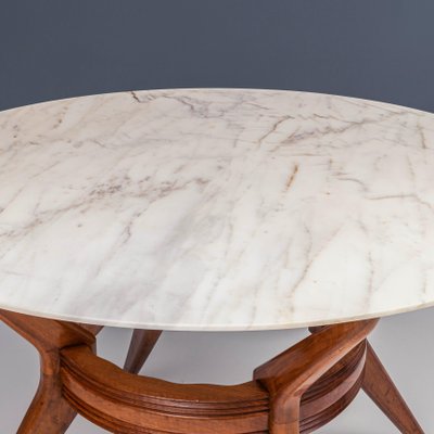 Italian Dining Table in Marble and Wood by Ariberto Colombo, 1950s-ITV-1299233